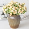 thumbnail image 3 of 15 Heads Silk Rose Bouquet Artificial Flowers Mini Rose for DIY Wedding Bouquets Centerpieces Bridal Shower Party Home Decorations,Pack of 5, 3 of 5