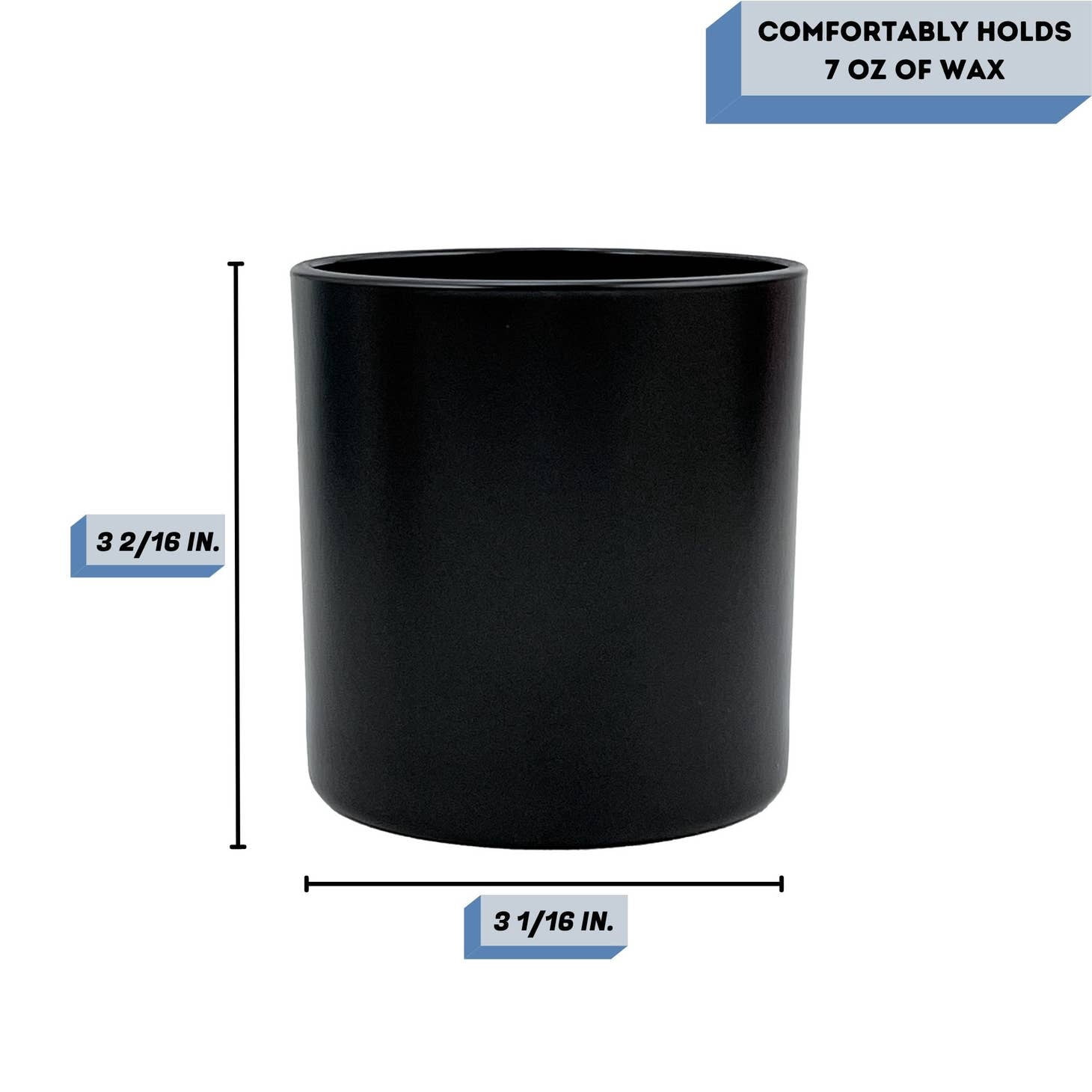 9.5 oz. Monticiano Matte Black Empty Candle Jar candle vessels for DIY candle-making projects (Box of 48)