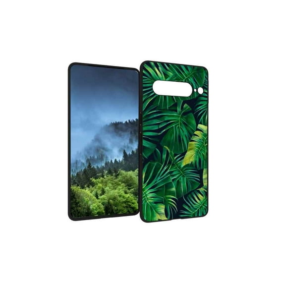 Compatible with Google Pixel 7 Pro Phone Case, Tropical-Leaves-5 Case Men Women, Flexible Silicone Shockproof Case for Google Pixel 7 Pro
