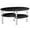 Black, variant on Spaco Tempered Glass Oval Side Coffee Table-Transparent, Brand New Tempered Glass Table, Smooth Oval Design, High Storage, Easy Assembly, Living Room Essential