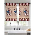thumbnail image 2 of Independence Day Sheer Curtains 2 Panels Set Vintage U.S. Flag Country Stars America Wood Grain Sheer Window Curtains Light Filtering Rod Pocket Voile Drapes for Bedroom Living Room 52"x54", 2 of 8