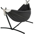 thumbnail image 2 of VibrantEcho Hammocks Double Hammock with 9ft Space-Saving Steel Stand Includes Portable Carrying Case, 450 Pounds Capacity (Dark Grey), 2 of 12
