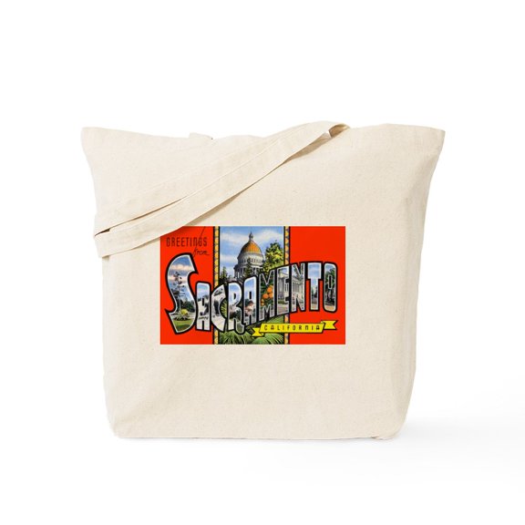 CafePress - Sacramento California Greetings Tote Bag - Unisex Canvas Tote Bag, Beige, 1-Piece
