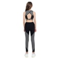 thumbnail image 2 of YONGHS Kids Girls Sport Tracksuits Sleeveless Letter Tank Tops + Legging Gymnastics Outfits Gray-Black 10, 2 of 7