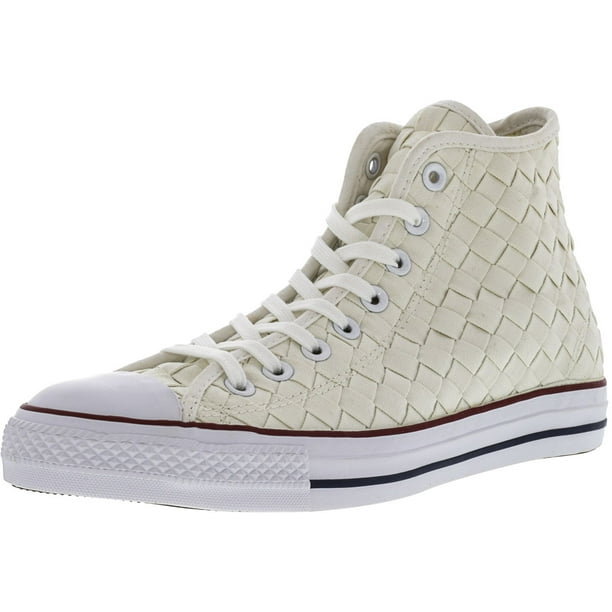 Taylor All Star Woven White / Red High-Top Fashion Sneaker - 10M - Walmart.com