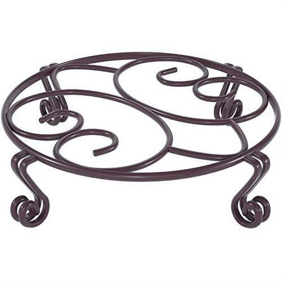 Yimobra Plant Stand Outdoor Metal Planter Stands for Indoor Plants, Heavy Duty Pots Holder, Garden Container Supports Rack, Rustproof Wrought Iron Pumpkin Stand, Brown, Large 11.8 Inches