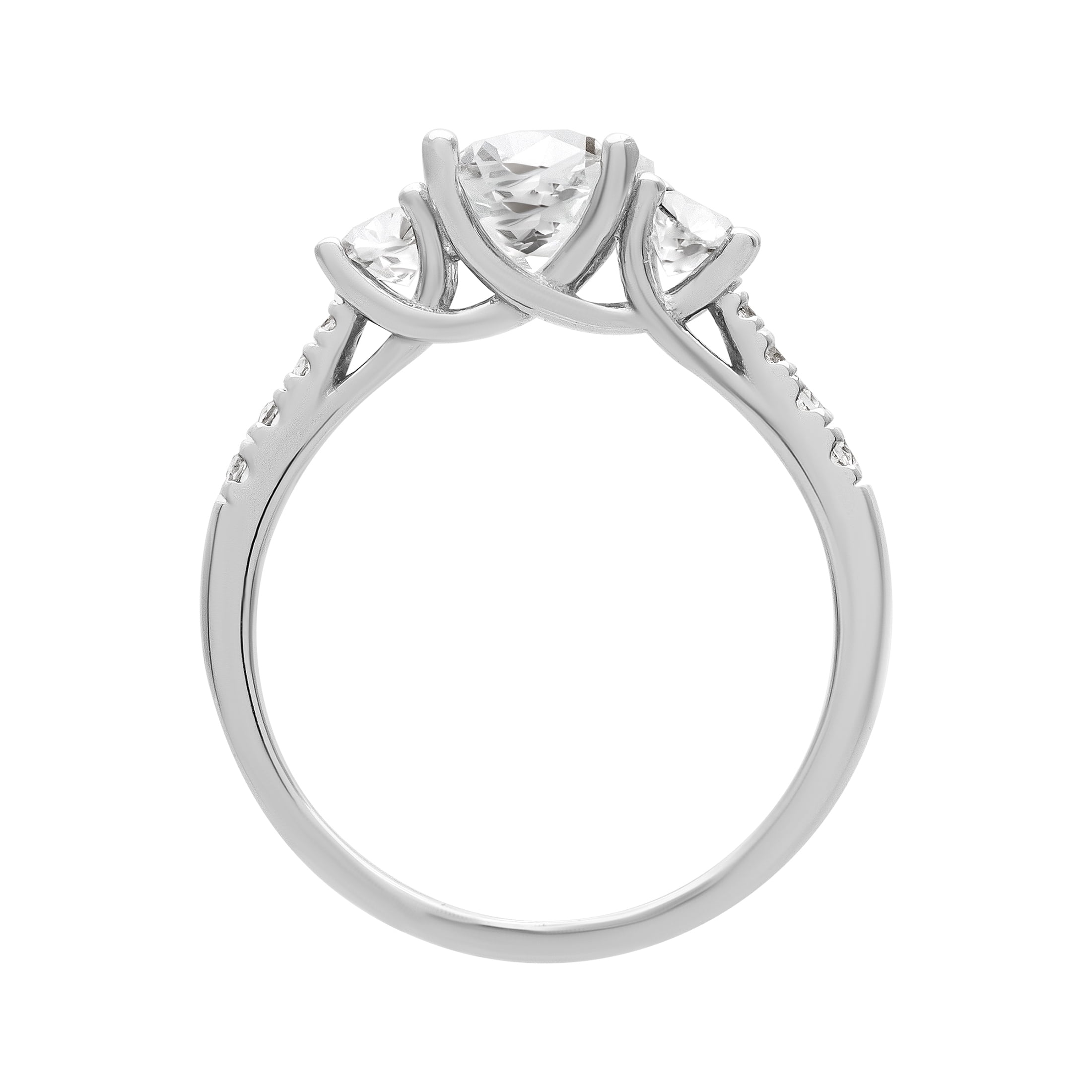 Keepsake 2 1/5 Carat TGW Created White Sapphire "Harmony Gem" Women's Engagement Ring in Sterling Silver