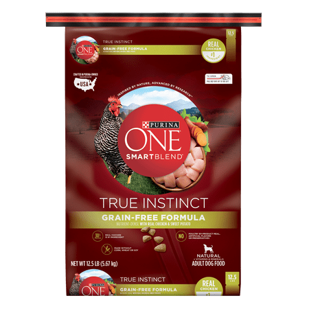 Purina ONE Grain Free, Natural, High Protein Dry Dog Food, SmartBlend True Instinct Real Chicken - 12.5 lb.