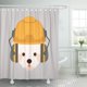 thumbnail image 1 of ABPHQTO Cara de perro amarillo con auriculares y casco Cortina de ducha frontal plana 150x180 cm, 1 of 1