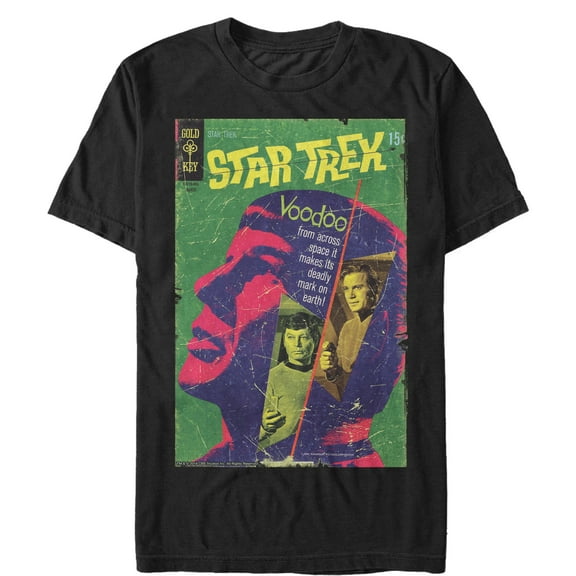 Men's Star Trek Spock's The Voodoo Planet Comic Page Graphic Tee Black 3X Large