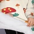 thumbnail image 3 of Oversized Wearable Blanket Hoodie,Orange Mushroom Fox Light Pattern Sherpa Blanket Hoodie with Super Pockets,Super Warm Fuzzy Pullover for Women & Men, 3 of 6