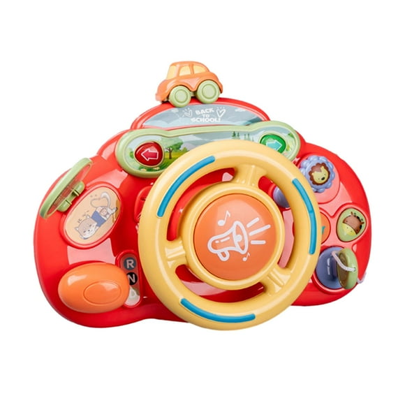 Juguete del volante Juguete musical educativo Juguete del coche, Aprendizaje interactivo portátil, Mi primera conducción para el bebé preescolar , Rojo