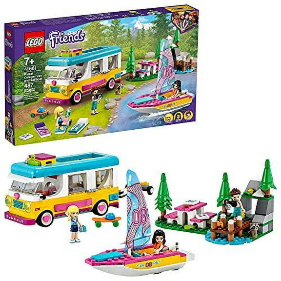 LEGO Forest Camper Van and Sailboat 41681 Building Set (487 Pieces)