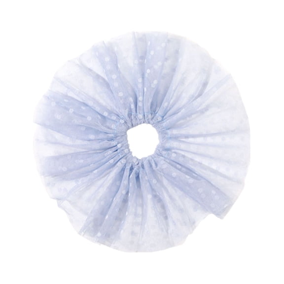 Valentine's Day Gifts for Woman Oversized Lace Mesh Polka Hair Tie Polka Hair Long Tails Scrunchy Elastics Ponytail Holder Donut Hair Ties For Women Girls Blue One Size