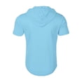 thumbnail image 5 of Mens Work Shirt Slim Fit Zip Up Hooded Pure Basic Home Hiking Beach Tops,Sky Blue,S, 5 of 5