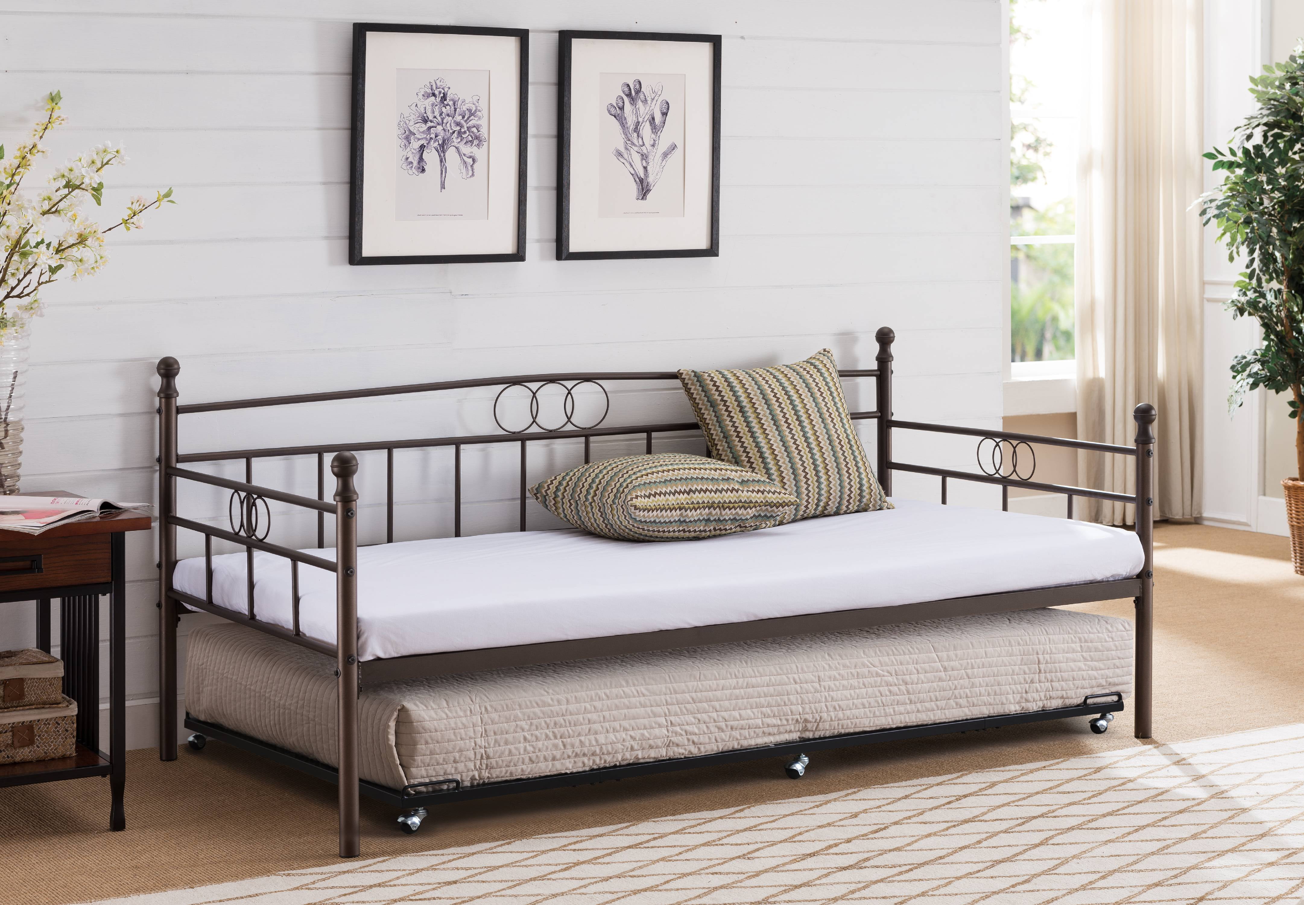 the metal twin rails to hold mattress