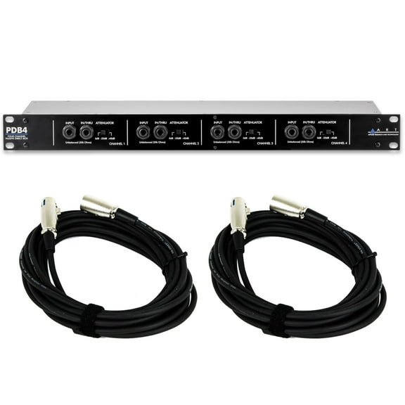 ART PDB4 4-Channel Passive Direct Box Bundle with XLR Cables
