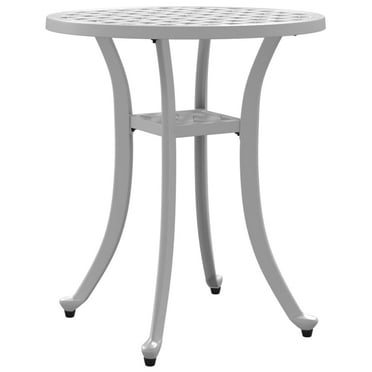 vidaXL Patio Table White Ø18.9"x20.9" Cast Aluminum