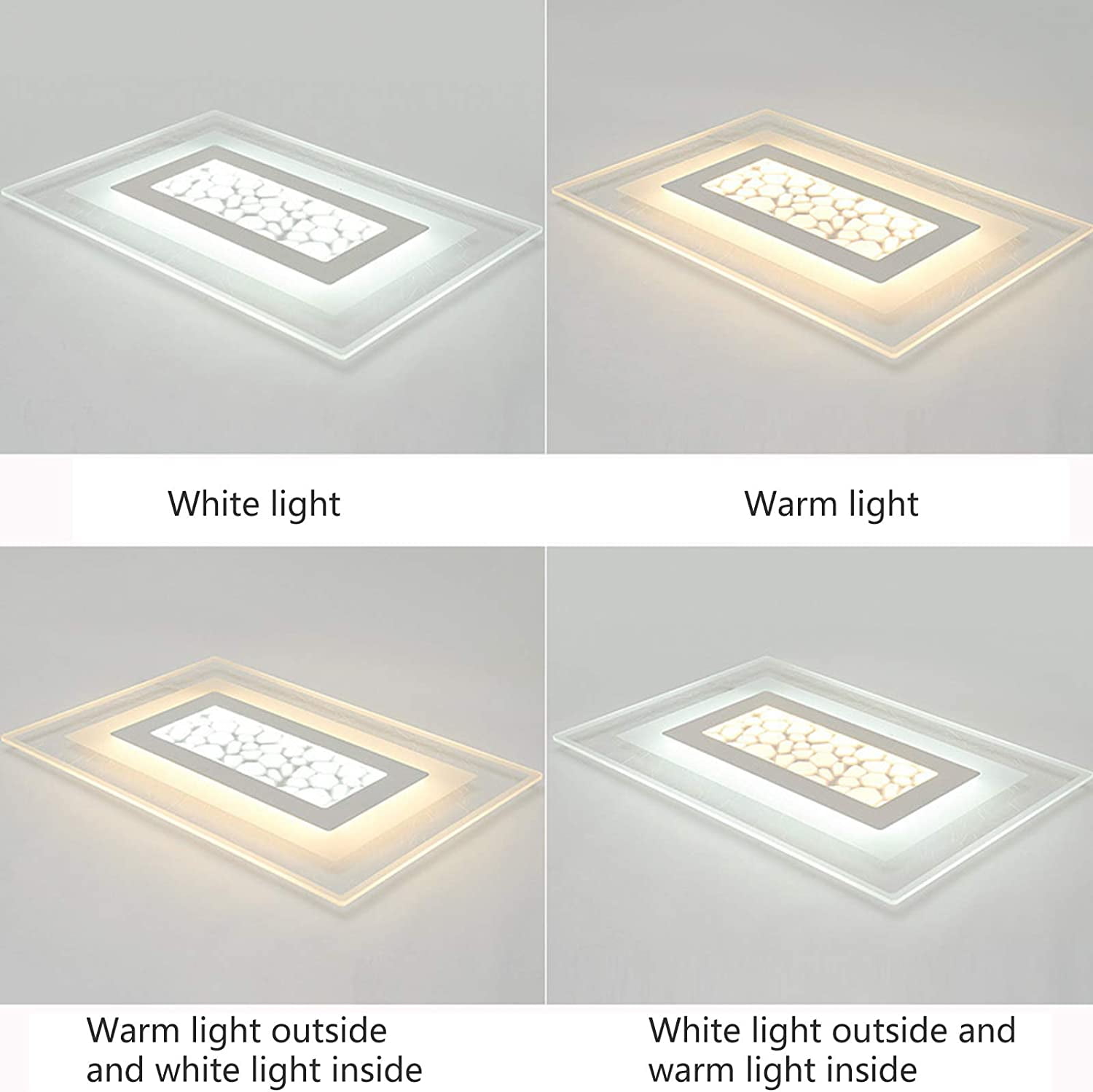 Miumaeov 35.4" Creative Modern Flush Mount Ceiling Light Rectangular Soft Light LED Ceiling Light Minimalist Chandelier Ceiling Lamp for Bedroom, Living Room Cool Light