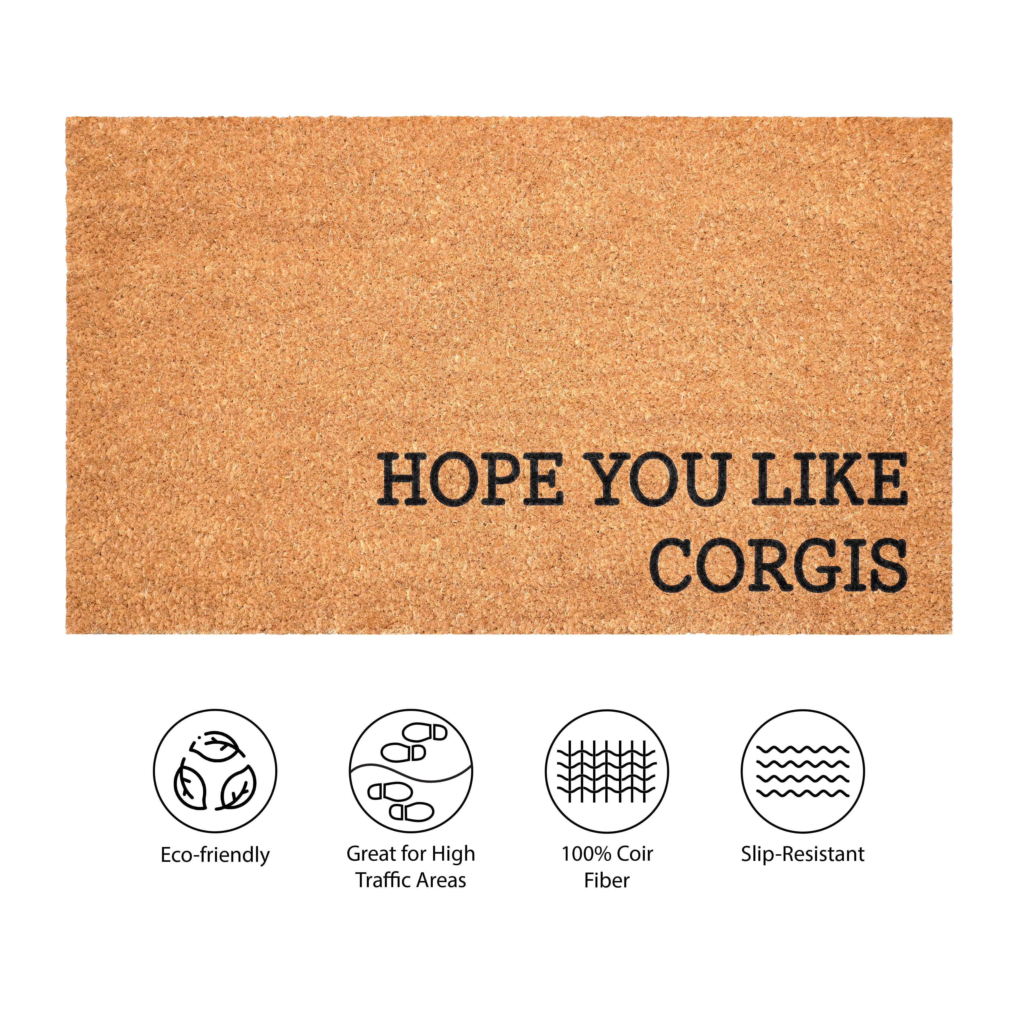 Hope You Like Corgis Non Slip Vinyl Backing, Front Door Mat, Entryway Door Mat, 24"x36"
