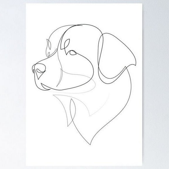 Bernese Mountain Dog - One Line Dog Poster Wall Art, Modern Wall Decor For Living Room Bedroom, 8x12 UNFRAMED