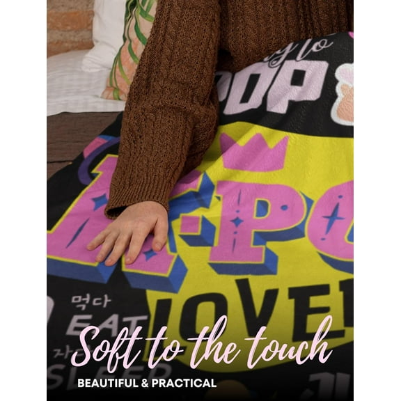 Kpop Gifts Throws for Teens, Korean Pop Gifts for Women, Flannel Blanket for K-Pop Lovers, Korean Friends (50"x 60")