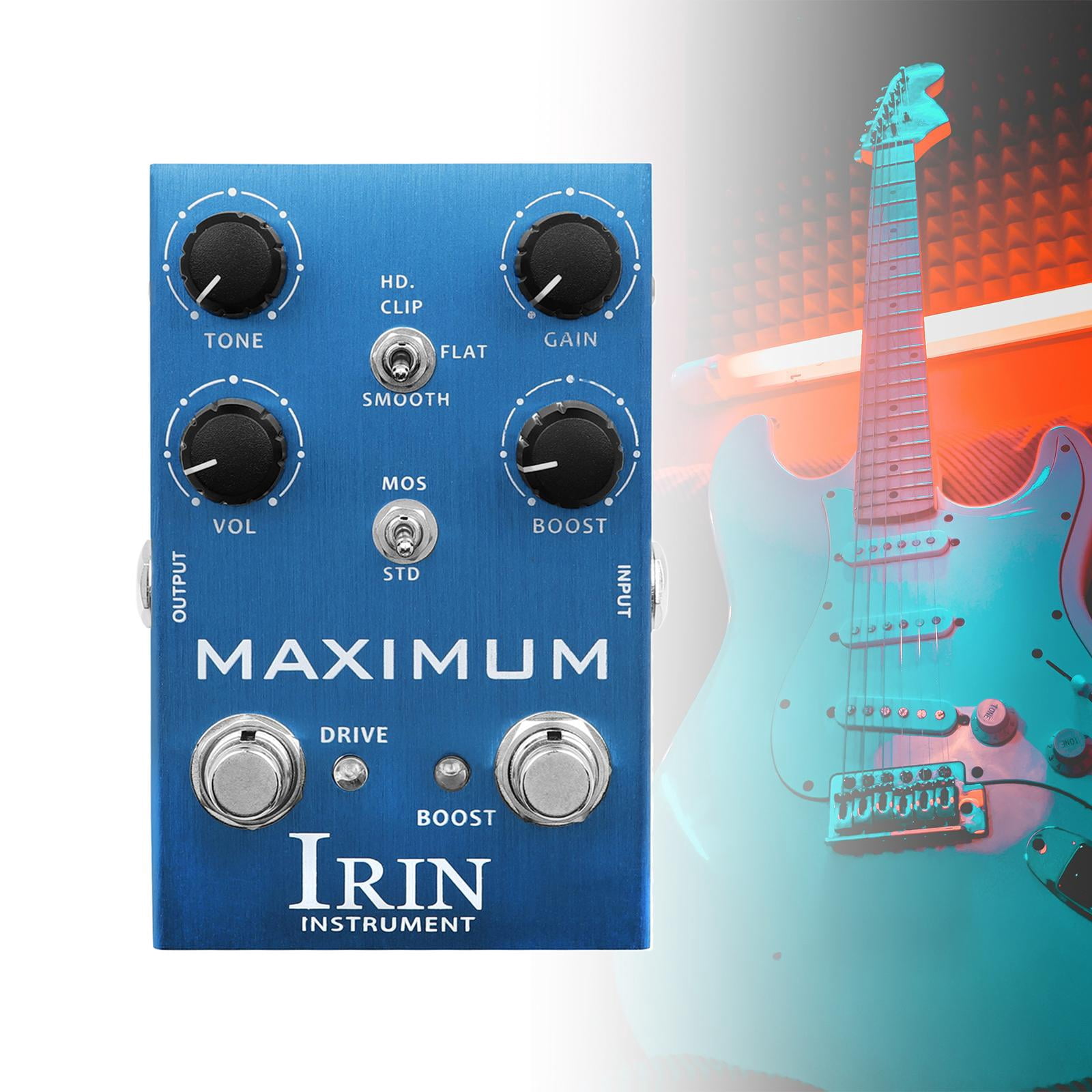 LeeQinersw Mini Digital Reverb Pedal Portable Fittings Sound Simulation Distortion Overload blue