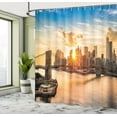 thumbnail image 5 of Ambesonne New York Shower Curtain, Cityscape of Brooklyn, 69"Wx75"L, Multicolor, 5 of 5