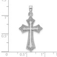 thumbnail image 2 of 10k Gold White Religious Faith Cross With Beaded Triangle Tips 30.4x17mm Wide Pendant Necklace for Women, 2 of 2