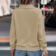 thumbnail image 5 of Hfyihgf Womens Zipper Sweatshirt Turtleneck Long Sleeve Pullover Solid Color Fall Casual Loose Sweatshirts Top T Shirts Khaki S, 5 of 8