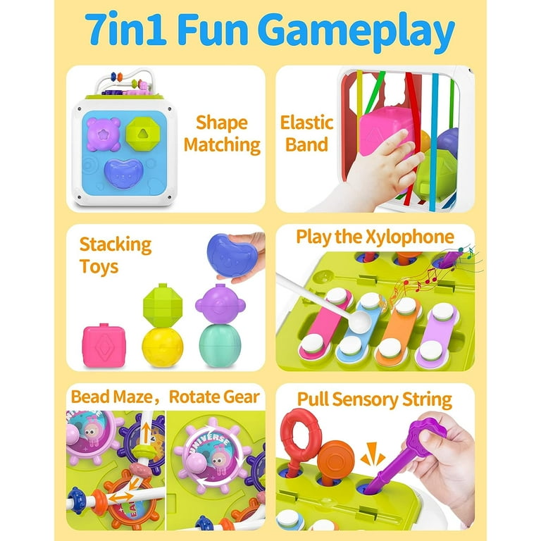 2-in-1 Montessori 6 Bin Colourful Toy Storage Unit