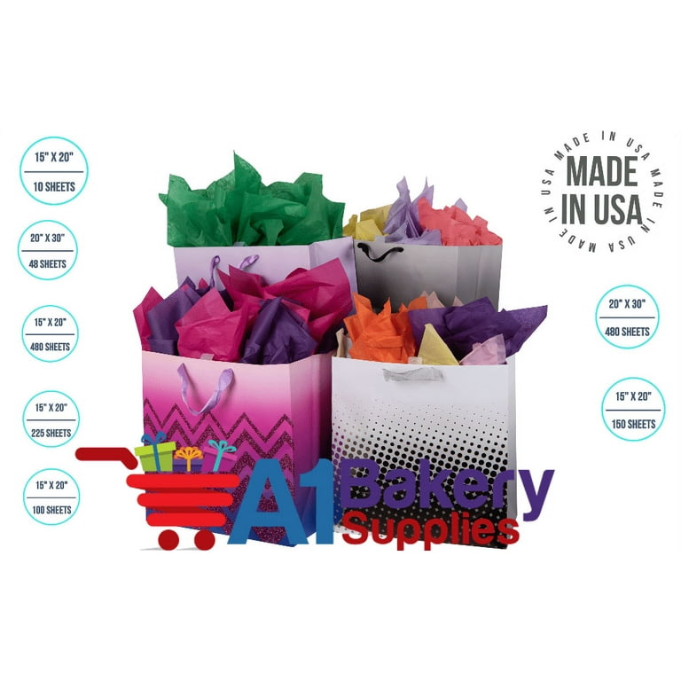 150 Sheets Colored Bulk Tissue Paper for Gift Wrapping Bags for Holidays,  Art Crafts, 5 Assorted Colors, 15 x 20 Inches