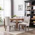 thumbnail image 3 of EHANCIS Fabric Upholstered Side Chairs Set of 2 ,High-Back Dining Chair with Solid Wood Frame and Nailhead Trim Legs, Suitable for Kitchen and Dining Room(Beige), 3 of 7