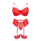 thumbnail image 2 of Gibobby Conjunto de lencería sexy de encaje suave para mujer, ropa interior transparente con aros de encaje floral(Rojo, XG), 2 of 5