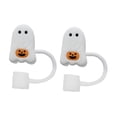 thumbnail image 2 of 2 piezas de adornos para pajitas, accesorios para vasos, reutilizables, regalo de Halloween, divertido para fiestas Calabaza, 2 of 9