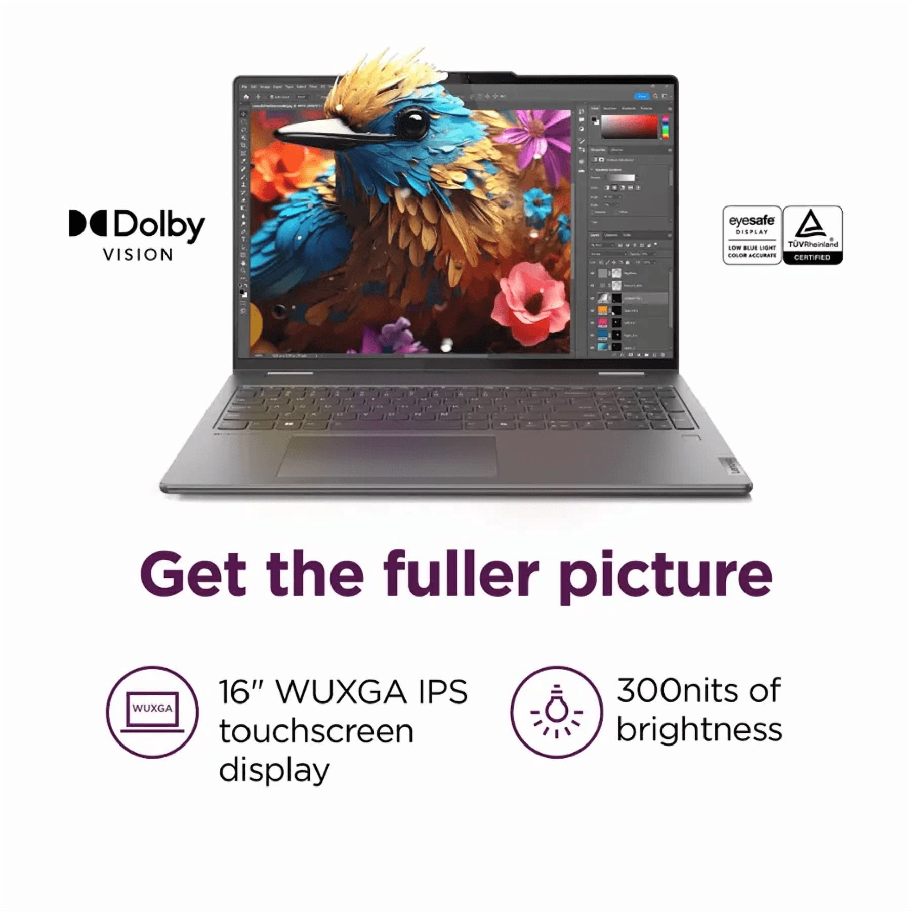 Lenovo Yoga 7 2-in-1 Touchscreen Laptop,16" 2K IPS Display,Intel Core Ultra 7 155U,16GB LPDDR5x RAM,1TB M.2 PCIe SSD,Fingerprint,Backlit KB,FHD IR Webcam,Win 11 Pro