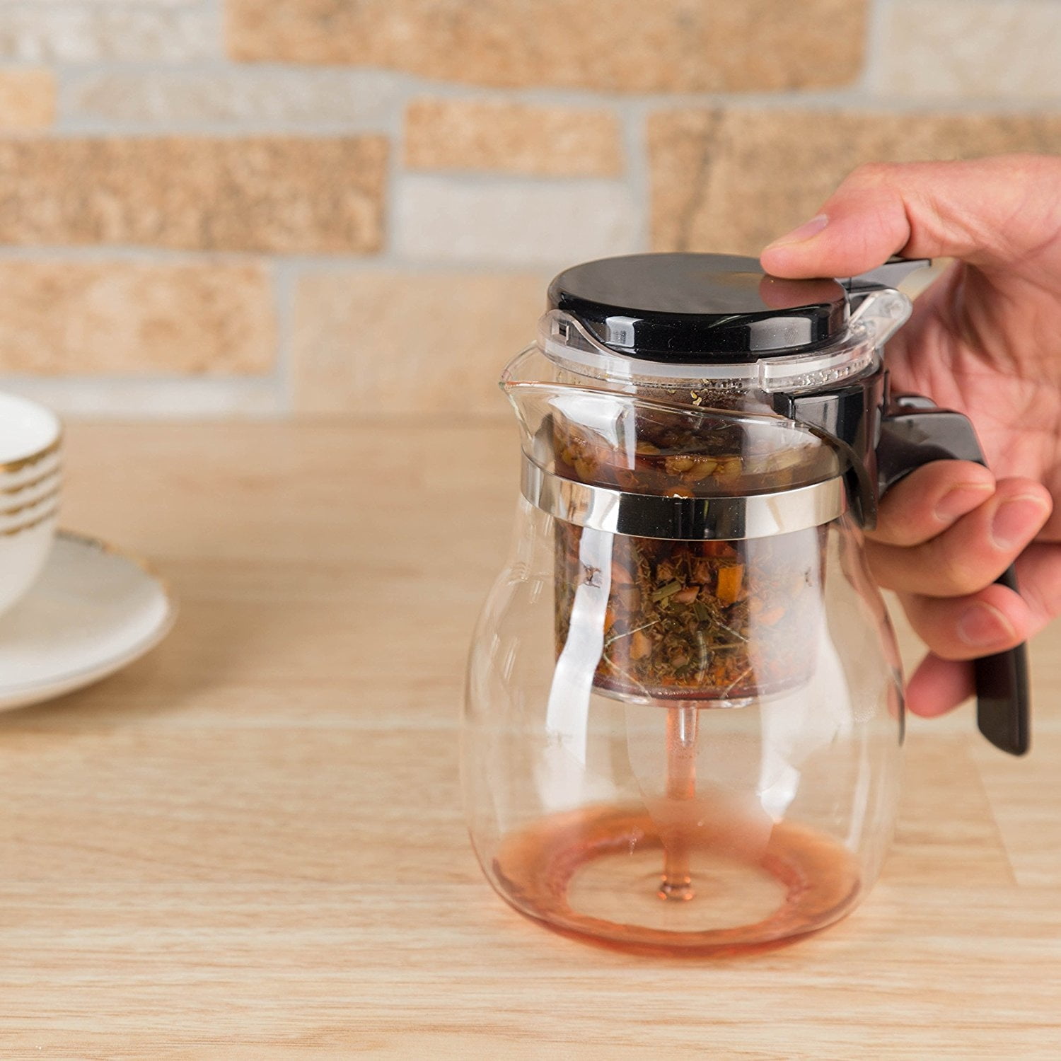 Glass Teapot with Removable Infuser Basket ,Perfect Loose Tea Leaves