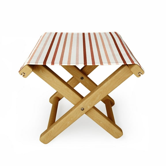 Society6 Little Arrow Design Co Terra Cotta Stripes Folding Stool