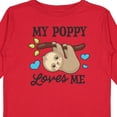 thumbnail image 4 of Inktastic My Poppy Loves Me with Sloth and Hearts Boys or Girls Long Sleeve Toddler T-Shirt, 4 of 5
