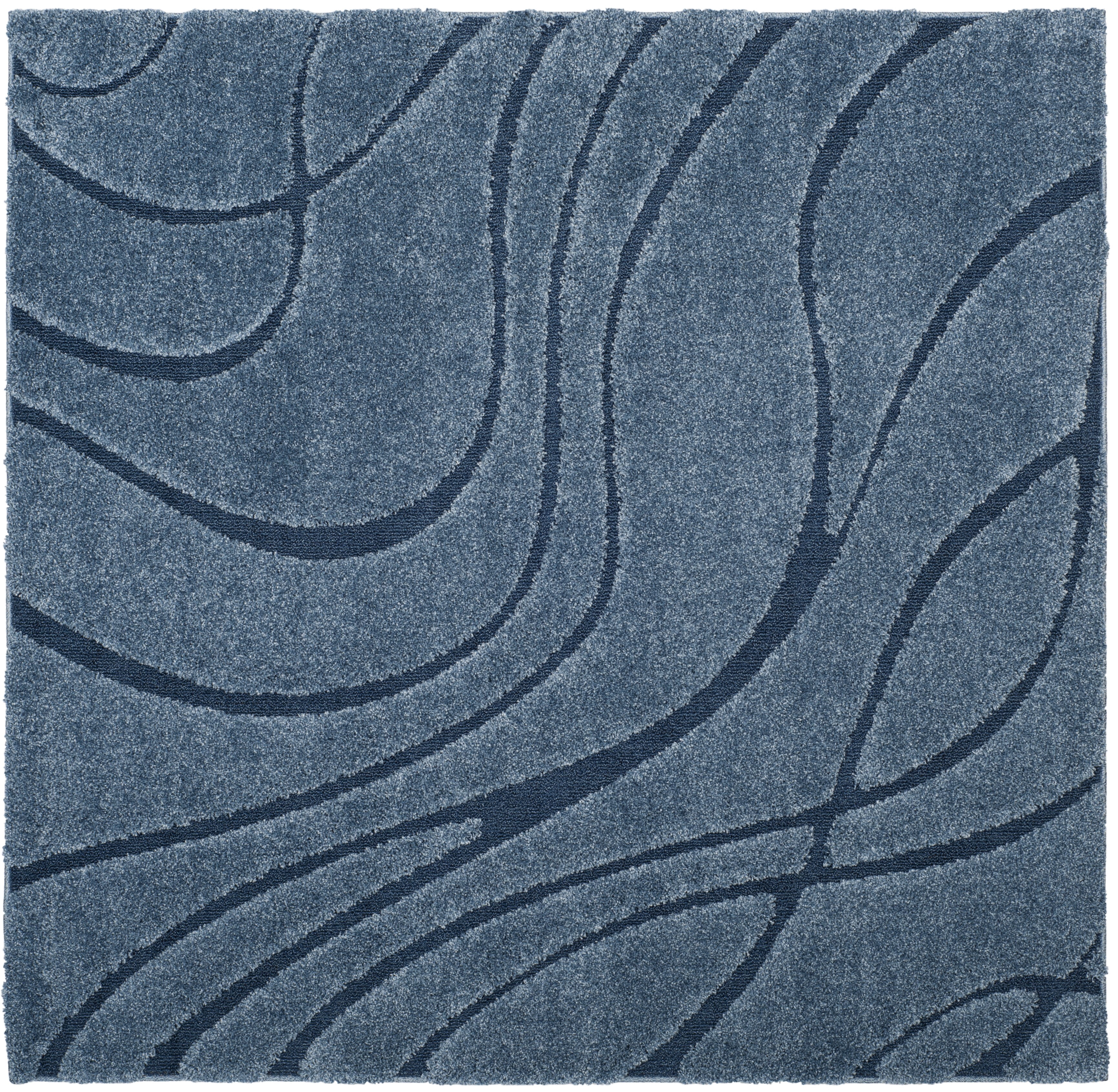 Safavieh Florida Tamzen Abstract Shag Area Rug, Light Blue/Blue, 3' x 3' Square