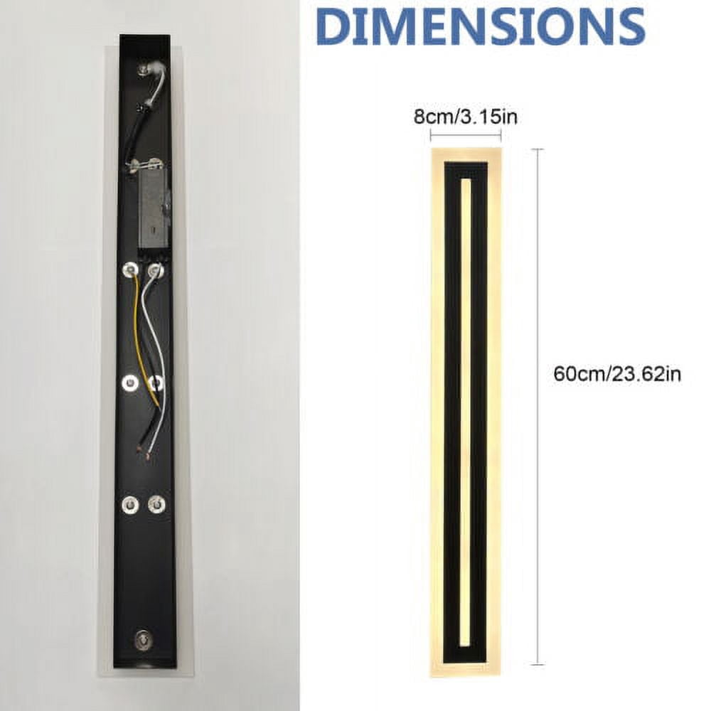 60CM LED Wall Sconce Rectangular Long Strip Lamp Exterior Light Fixture Decor