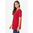 thumbnail image 3 of Woman Within Plus Size Perfect Short-Sleeve V-Neck Tee (Petite Available), 3 of 6