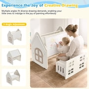 Funjoypals 9 in 1 Multifunctional Kids Activity Table Building Block Drawing Table for Children Kids Age 3-8 Indoor Playroom Bedroom