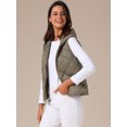 thumbnail image 3 of DARING DIVA Women's Lightweight Hooded Puffer Vest Quilted Short Coat M Grey, 3 of 7