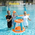 thumbnail image 2 of Joyfy Juguetes de Piscina con Voleibol y Rack de Baloncesto, Juego de Piscina de Verano para Niños y Flotadores de Piscina para Adultos - Naranja, 2 of 9