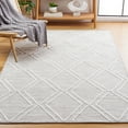 thumbnail image 2 of SAFAVIEH Kilim Meryll Diamond Polyester Area Rug, Grey/Ivory, 6' x 6' Square, 2 of 9