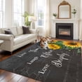 thumbnail image 2 of Yellow Sunflowers Area Rugs 8'x10', Washable Small Throw Rugs for Living Room Patio, Farmhouse Floral Rustic Leaves Dark Grey Indoor Outdoor Rug Non-Slip Low Pile Carpet Runner Reversible Floor Mats, 2 of 8