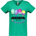 thumbnail image 3 of Inktastic I'm Just Here for the Sweets with Spun Sugar Candy Women's V-Neck T-Shirt, 3 of 5