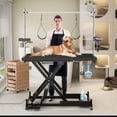 thumbnail image 6 of Update electric pet grooming table, 110V/220V professional groomer recommend super Deluxe electric pet grooming table, height adjust from 8 up to 36inch BLACK COLOR, 6 of 7
