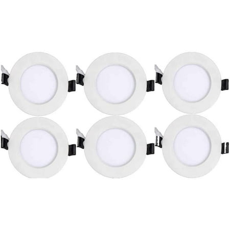 

MANXING (Pack of 6) 77247 12W Slim 6 Dimmable Slim Recessed Ceiling Downlight Color Selectable 2700K/3000K/4000K Easy to Install Save Time and Money Energy Efficient LED Lighting
